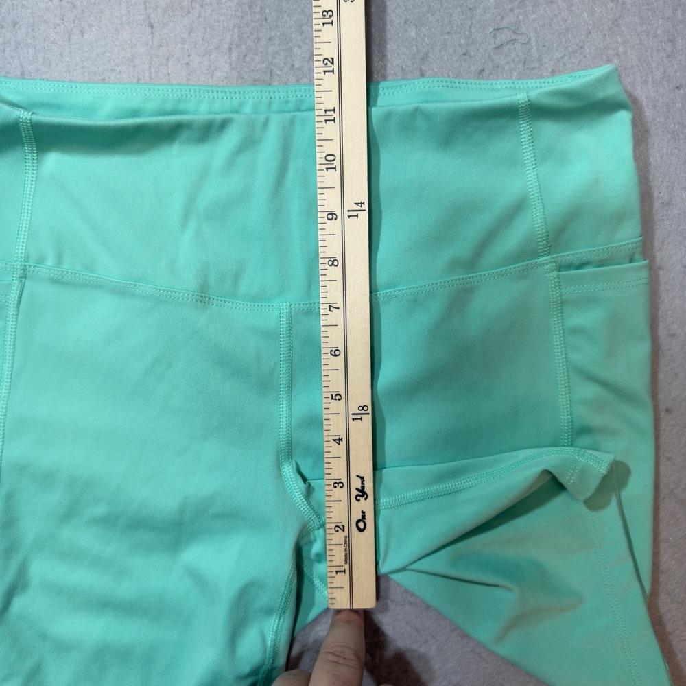 Athletic Works Womens Mint Green High Waisted Bike Shorts with Pockets L 12-14 - Picture 7 of 9